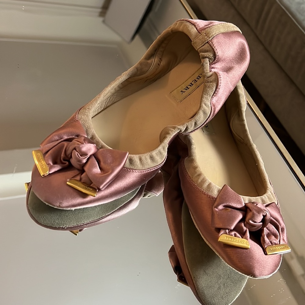Burberry Satin Bow Slippers
